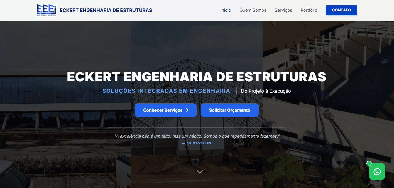 Mockup do projeto Site de Portfólio para Engenheiro